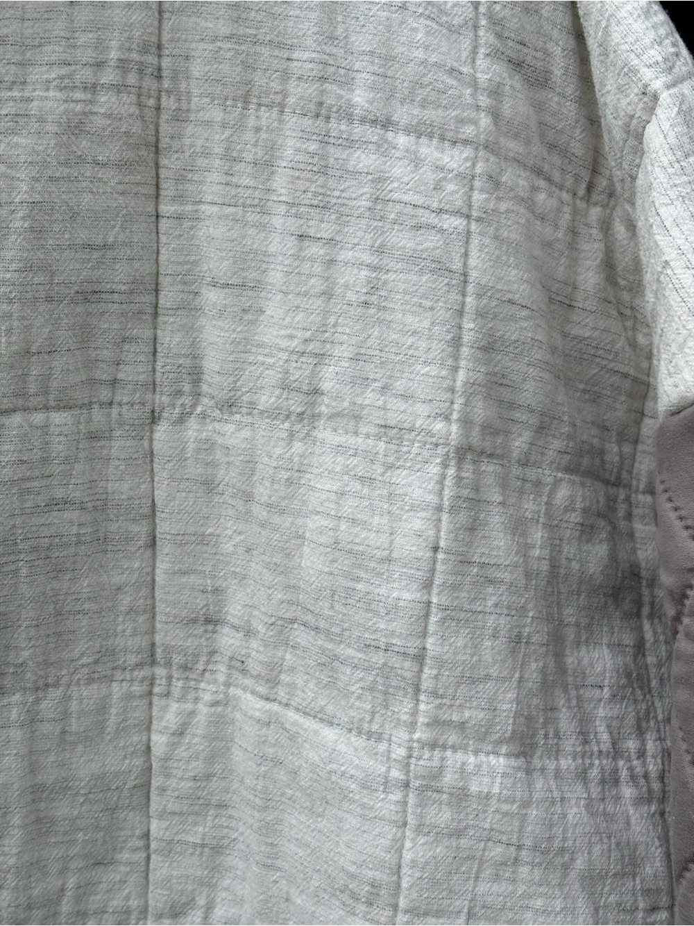Womens 2XL/Mens XL Quilted Sleeve Hoodie - Grey and Cream - Picture 4 of 8